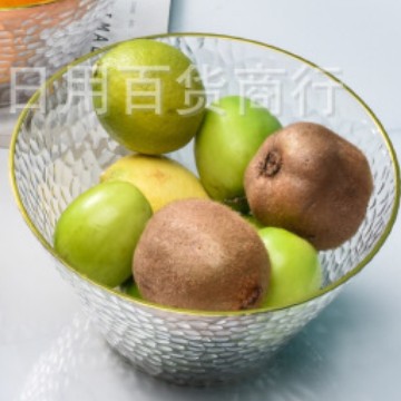 High-end plastic fruit basket, dried fruit basin, household coffee table, fruit plate, fruit plate with gilded edge, high appearance level, light luxury Specification drawing