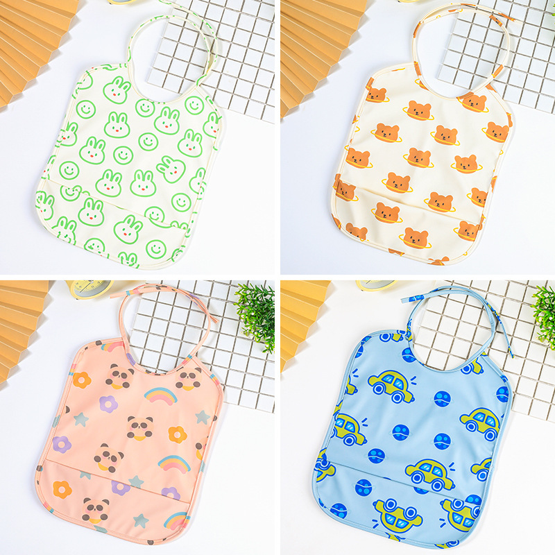 New Danish baby waterproof bib, soft PU infant and toddler eating bib, waterproof and dirt-proof, children's complementary food eating bib Specification image