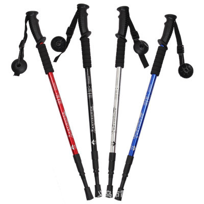 Hiking Poles Outdoor Trekking Camping Cane Straight Handle Three Trekking Poles Without Compass
