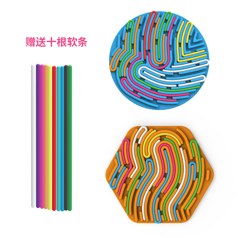 新款硅胶益智解压玩具Sensory Activity Board感官活动益智硅胶板