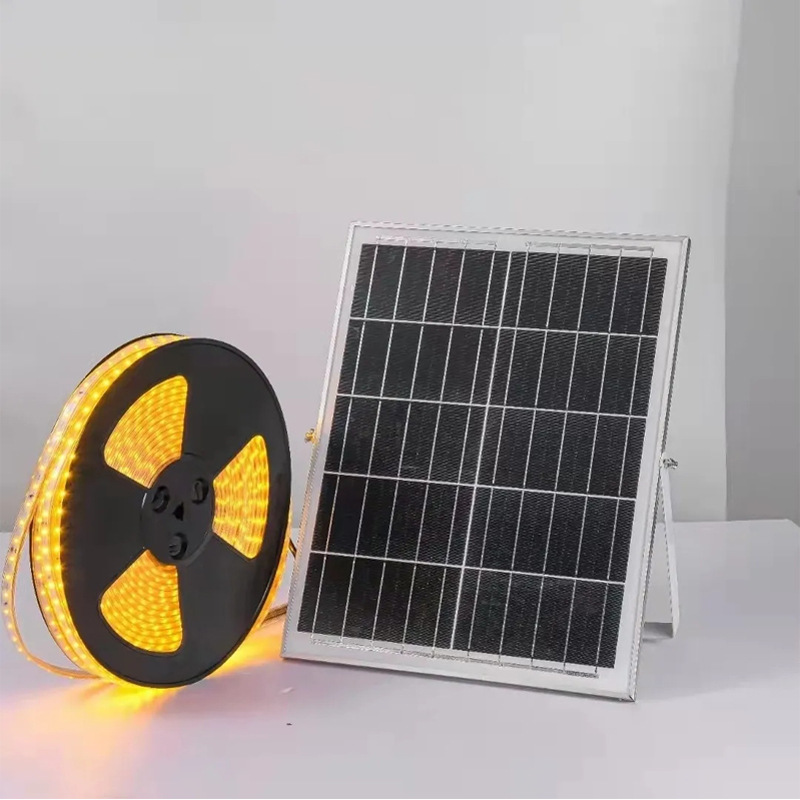 太阳能灯带花园别墅庭院广告牌氛围灯户外防水led软灯条暖光超亮