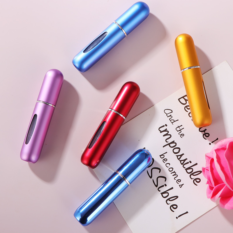 In stock: 5ml bottom-filled perfume spray bottle, aluminum foil recyclable perfume filling bottle, portable cosmetic bottle