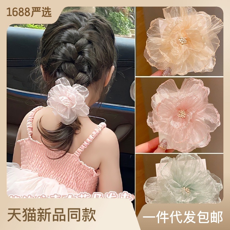 Simple Simulation Big Flower Hairpin Cute Side Hairpin For Children Girls Do Not Hurt Hair Clip Baby Sweet Hair Accessories