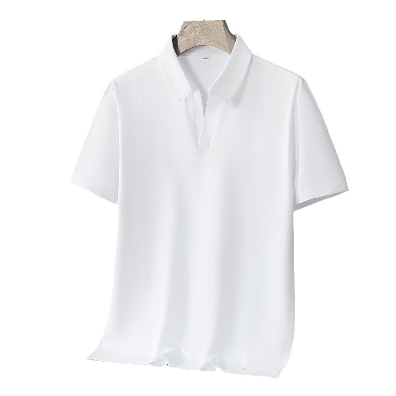 【 High Quality 】 Pure cotton V-neck polo shirt for men, summer lapel short-sleeved T-shirt, golf casual top for men Item Picture