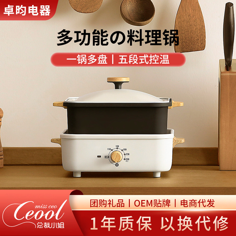 CEOOL household multipurpose cooking pot Electric cooking pot roast meat electric cooking pot electric hot pot