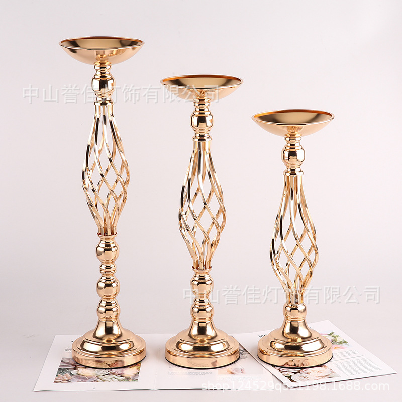 Wedding Props Golden Road Lead Wedding Decoration Candlestick Vase Decoration Hotel Welcome Living Room Table Flower Arranger Specification drawing