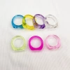 Simple resin food ring, fashionable transparent colored ring base, trendy jewelry ring for men and women, ring base details Picture
