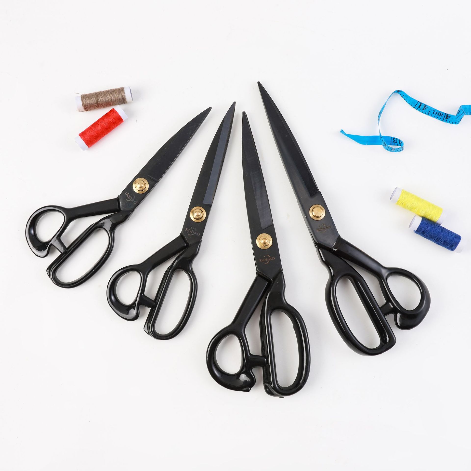 BOBAO household black tailor scissors 8 "9" 10 "11" 12 "high-grade cloth cutting special clothing scissors