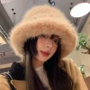 Faux fur mink hats for women, autumn and winter plush fisherman hats, khaki high-end face-enhancing, small, warm and ear-protecting Lei Feng hats details Picture
