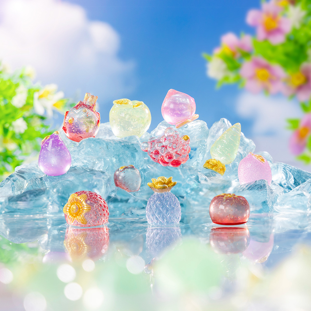 Douyin live streaming starry sky Sparkling Fruit cute Particle simulation food play blind bag Luminous decorative item diy resin accessories details Picture
