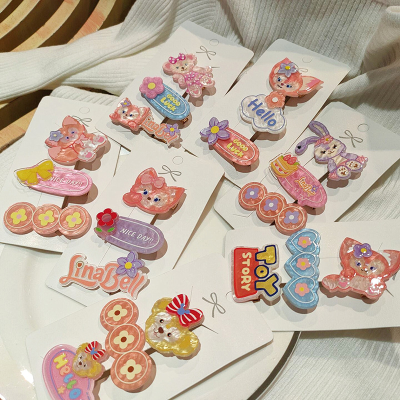 Korean Cartoon Children's Hair Clip Animal Hair Clip Girl Hair Accessories Cute Bunny Head Baby Bangs Clip