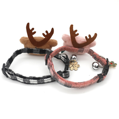 Pet Bow Collar Cross Border Dog Collar Christmas Pet Collar Christmas Plaid Cat Collar Specification drawing