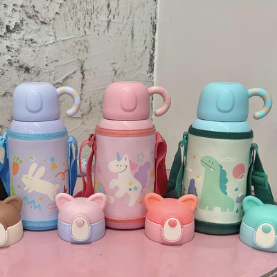316 Stainless Steel Water Bottle For Primary School Students School Gift Strap Cloth Cover With Spring Cap Straw Water Cup Children's Thermos Cup Application Scenario