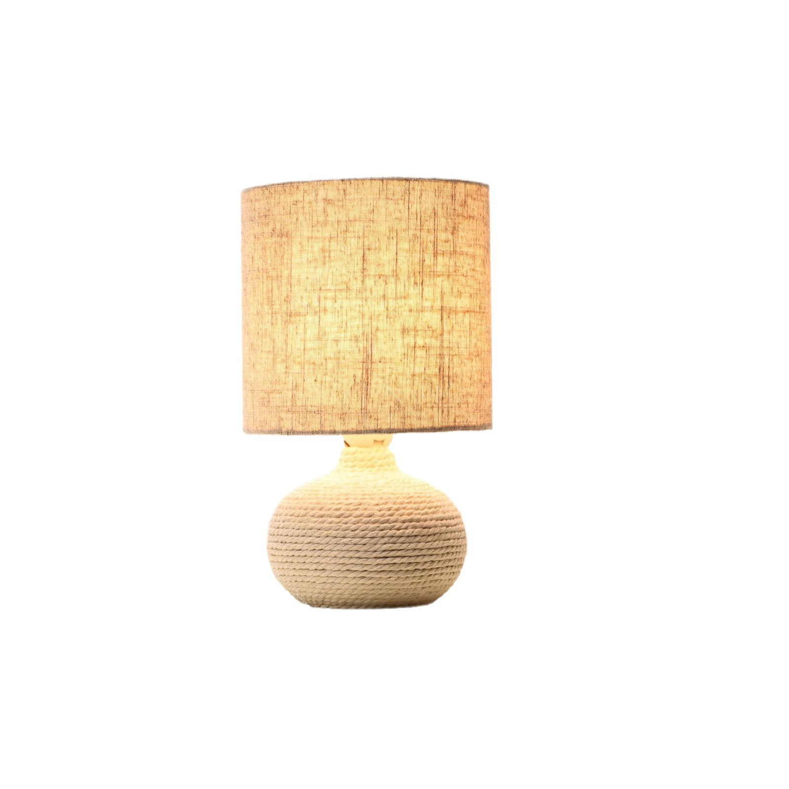 Vintage ceramic table lamp, creative woven decorative lamp, warm and retro handcrafted night light, simple and elegant table lamp Item Picture
