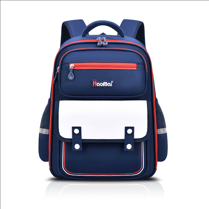 Cross-border children's schoolbags for boys and girls in primary school, printed with logo, large capacity, ultra-light back support for grades one to six Item Picture