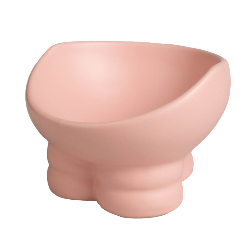 Cat bowl, ceramic food bowl, water bowl, double bowl, cervical vertebrae protection, high leg, slanted mouth, cat drinking bowl, pet bowl, pet supplies Item Picture
