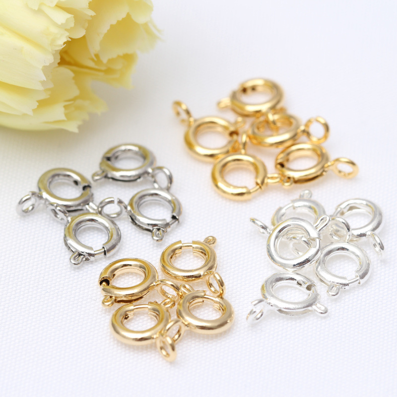 14K Gold Accessories Color Retaining Spring Clasp Handmade Diy Jewelry Bracelet Necklace Material Finishing Connection Lock Button details Picture