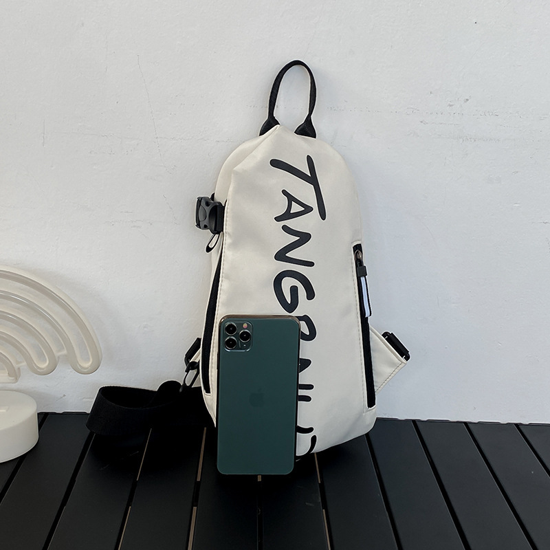 New Large Capacity Men And Women Commuting Single Shoulder Crossbody Bag Simple Lightweight Multi-Functional Chest Bag Running Sports Riding Bag Specification drawing