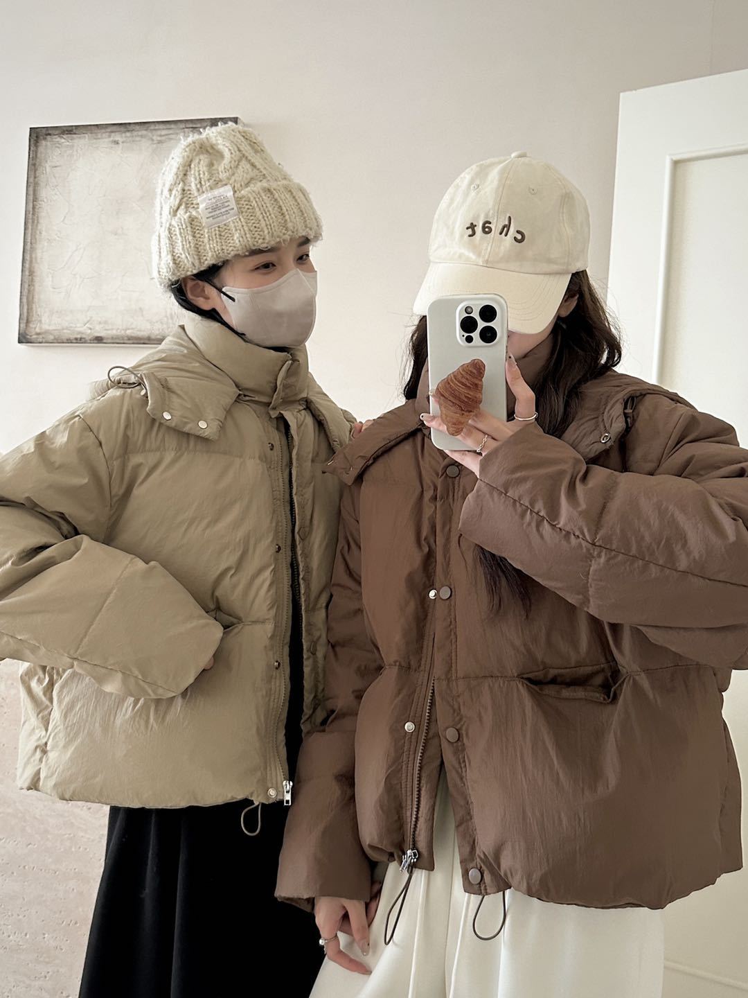 2025冬季羽绒服女短款韩系百搭纯色连帽小个宽松保暖面包服多巴胺详情12