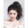 Spoon, high appearance level, wig, female ponytail, net style grab, pear blossom curls, seamless imitation hair, short ponytail, braid Item Picture