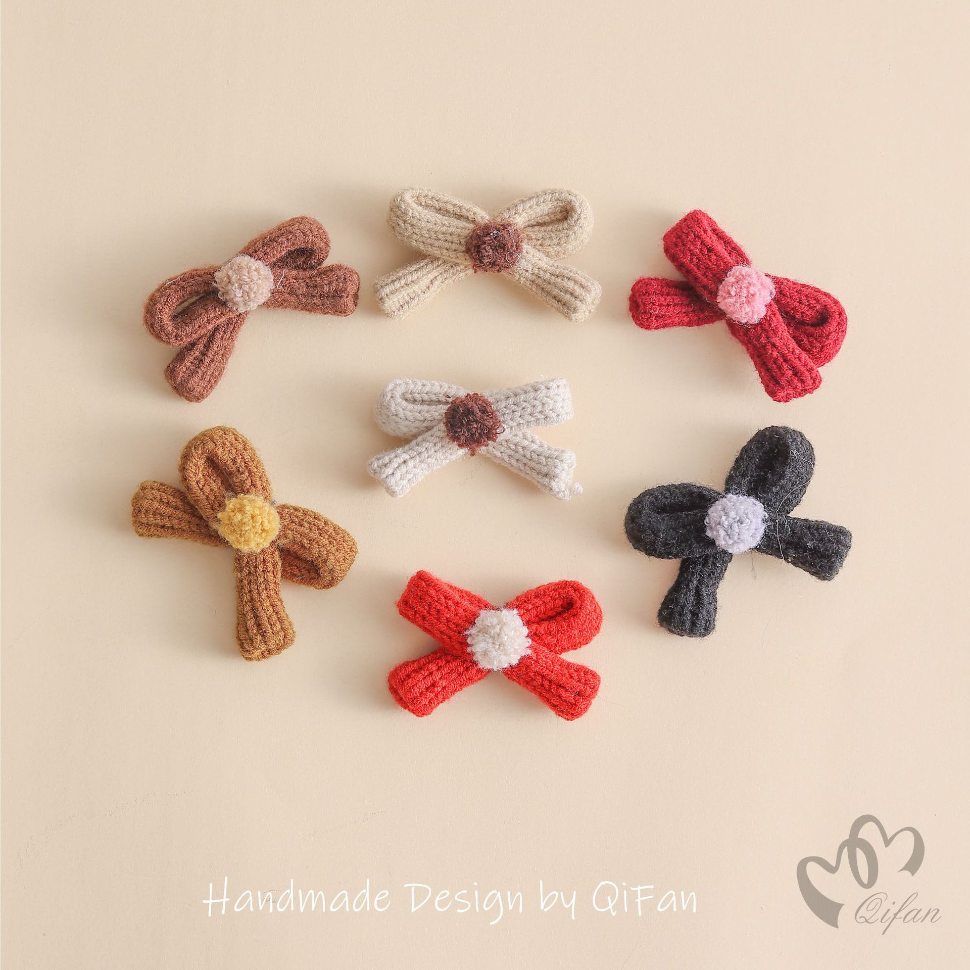 毛线剪结毛线手打结蝴蝶结 布艺毛线结蝴蝶结服饰发饰配件辅料