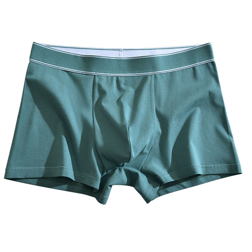 A New Tree With 50 Combed Cotton Men's Underwear Pure Cotton Anti-Bacterial Mid-Waist Breathable Boxer Underwear Wholesale Item Picture