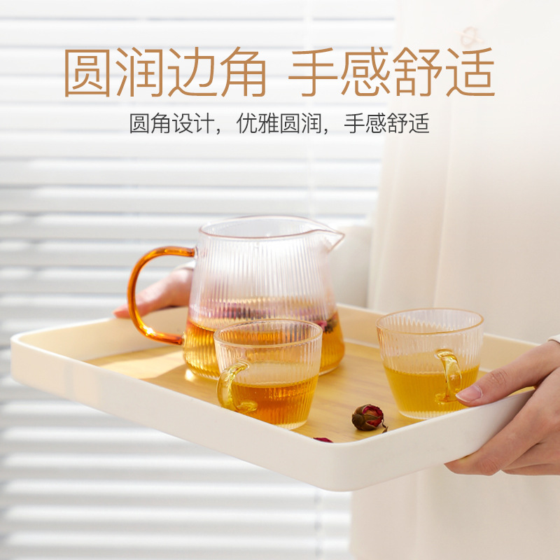 Japanese style rectangular tray home tea cup combination set creative tea tray plastic fruit tray Application Scenario