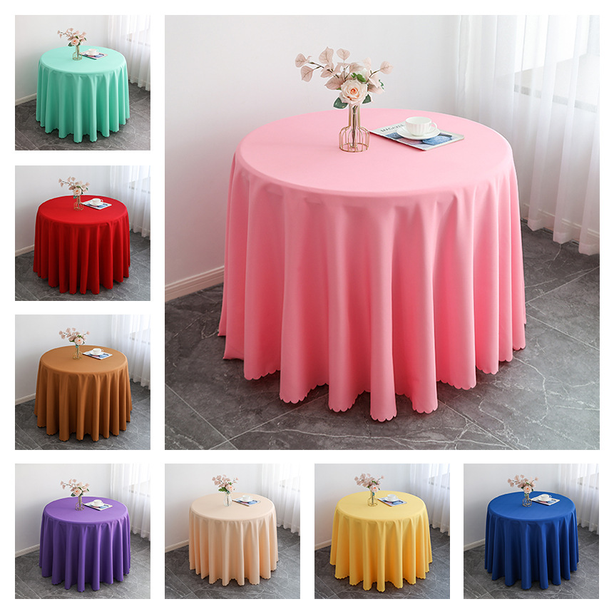 Wholesale hotel conference wedding banquet home Nordic style table cloth solid color round table cloth polyester tablecloth full figure