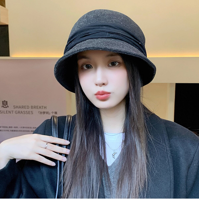 2025春秋季新款毛呢渔夫帽子女宽檐显脸小气质优雅绑带盆帽水桶帽详情11