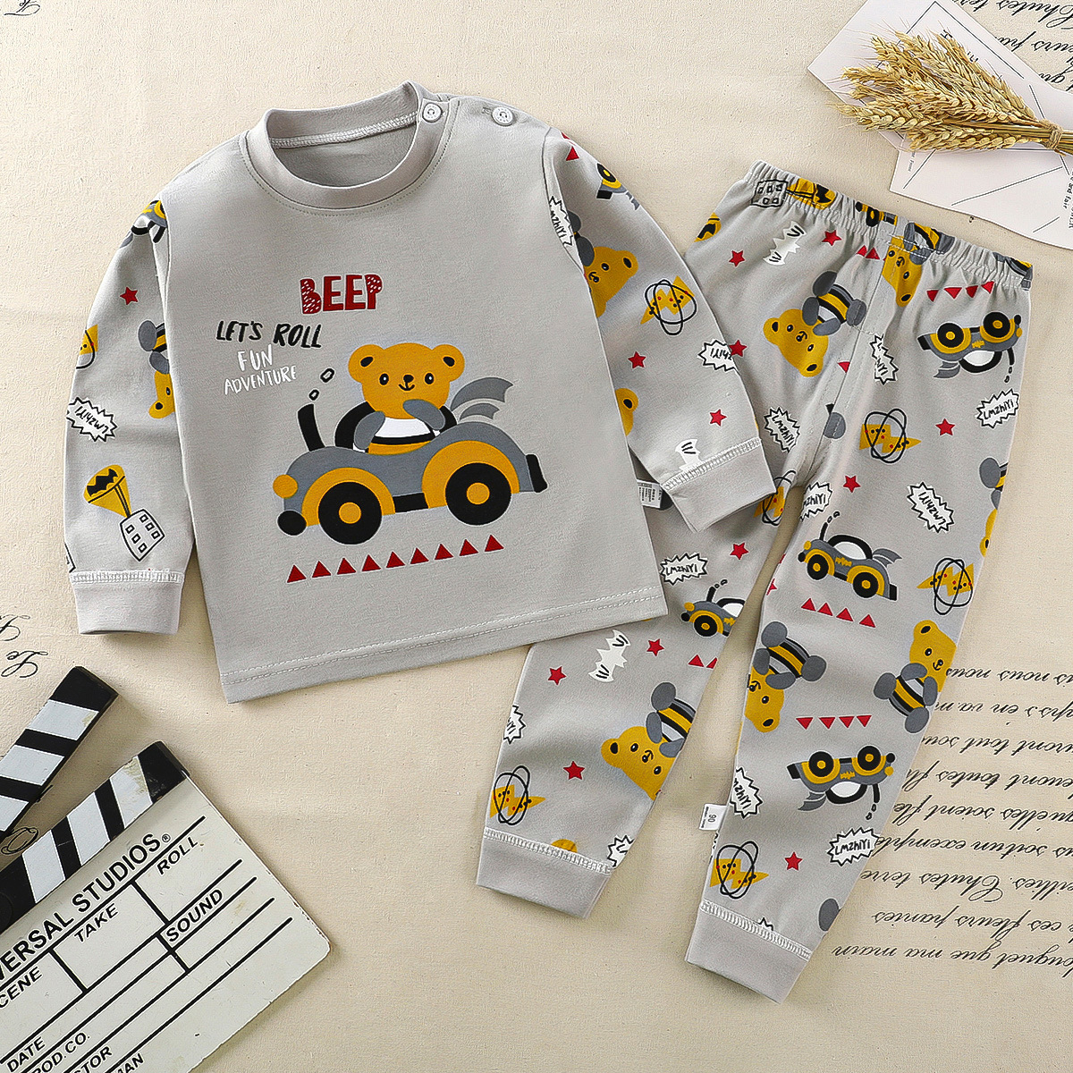 Children's Underwear Set Cotton Pajamas Girls Baby Long Johns Cotton Boys Homewear Children's Clothing Wholesale Specification drawing