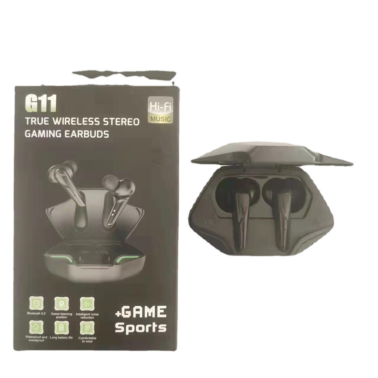 The new G11 gaming Bluetooth headphones for e-sports, YX01TWS headphones, 366 e-sports colorful breathing lights for sound positioning Application Scenario