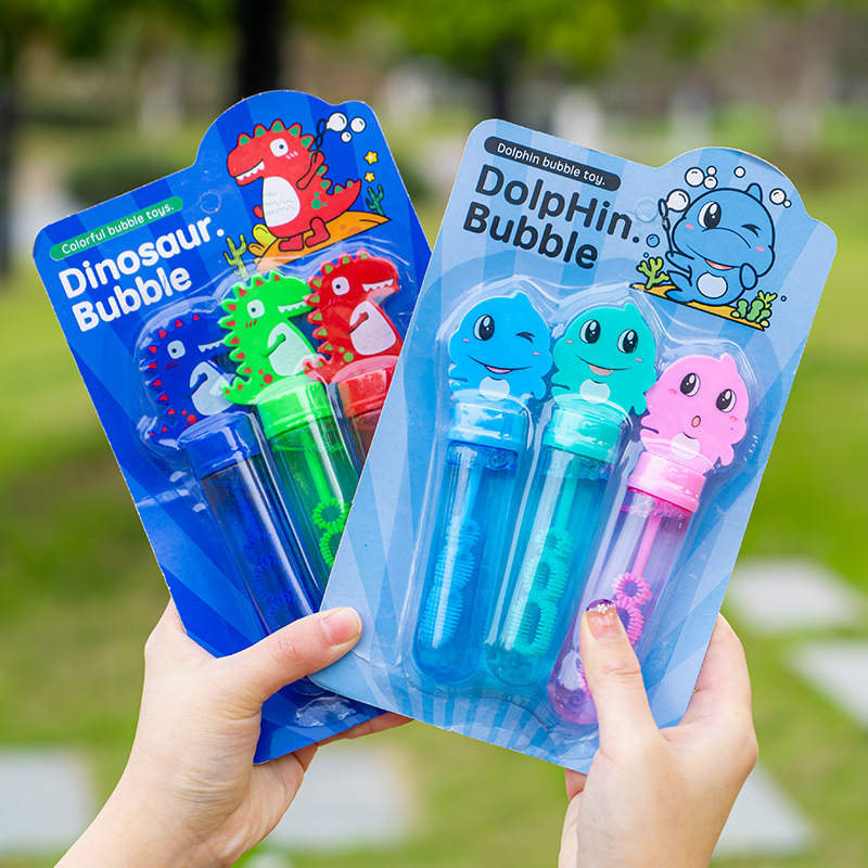 Wholesale of children's cartoon animal mini bubble sticks, dinosaur bubble blowers, yellow duck bubble blowers, bubble water sticks, and street vending Specification image