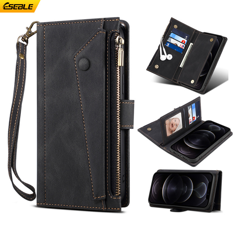 For iPhone14 pro max phone holster strap Apple 13 Crossbody phone case zipper coin purse