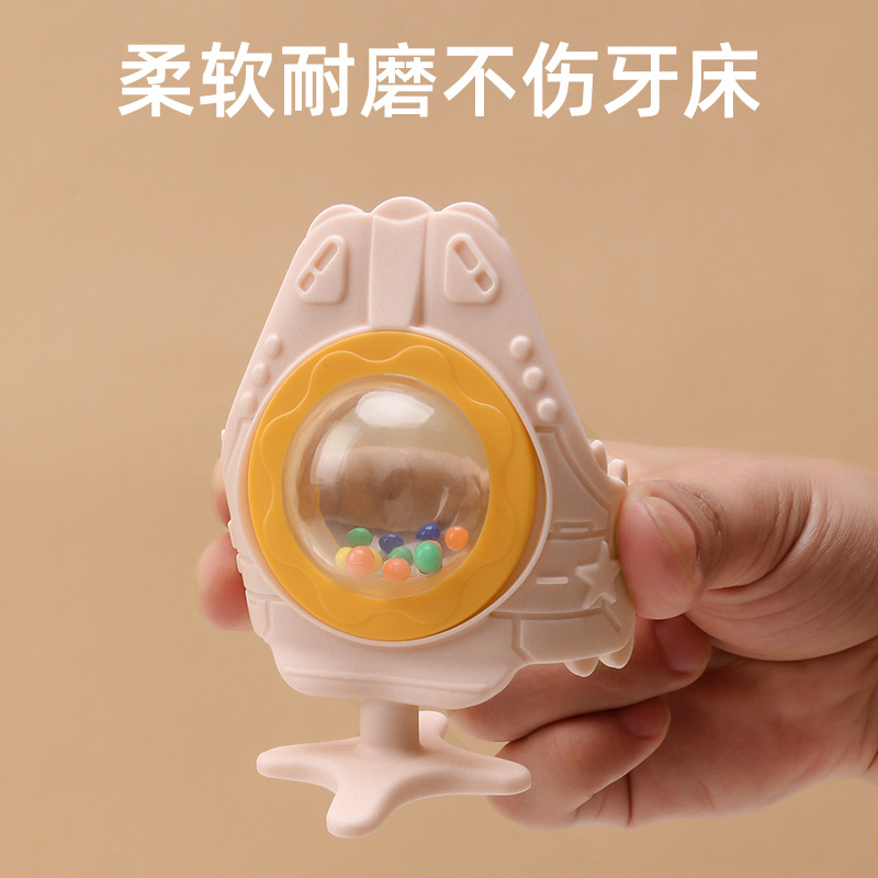 婴儿硅胶牙胶飞机摇铃磨牙器宝宝益智玩具婴儿磨牙器儿童磨牙固齿咬胶母婴用品详情图3