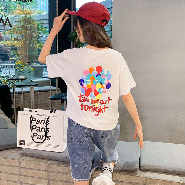 Children's clothing and girls' short-sleeved T-shirts for 2022 summer, medium and large children's thin summer half-sleeved tops, children's round-neck cotton T-shirts wholesale Application Scenario