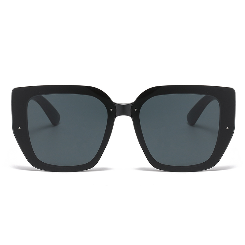 Retro poligonal big frame sombreado mujer moda europea y americana rayas crash color influencers pasarela street raqueta gafas de sol versátiles Item Picture