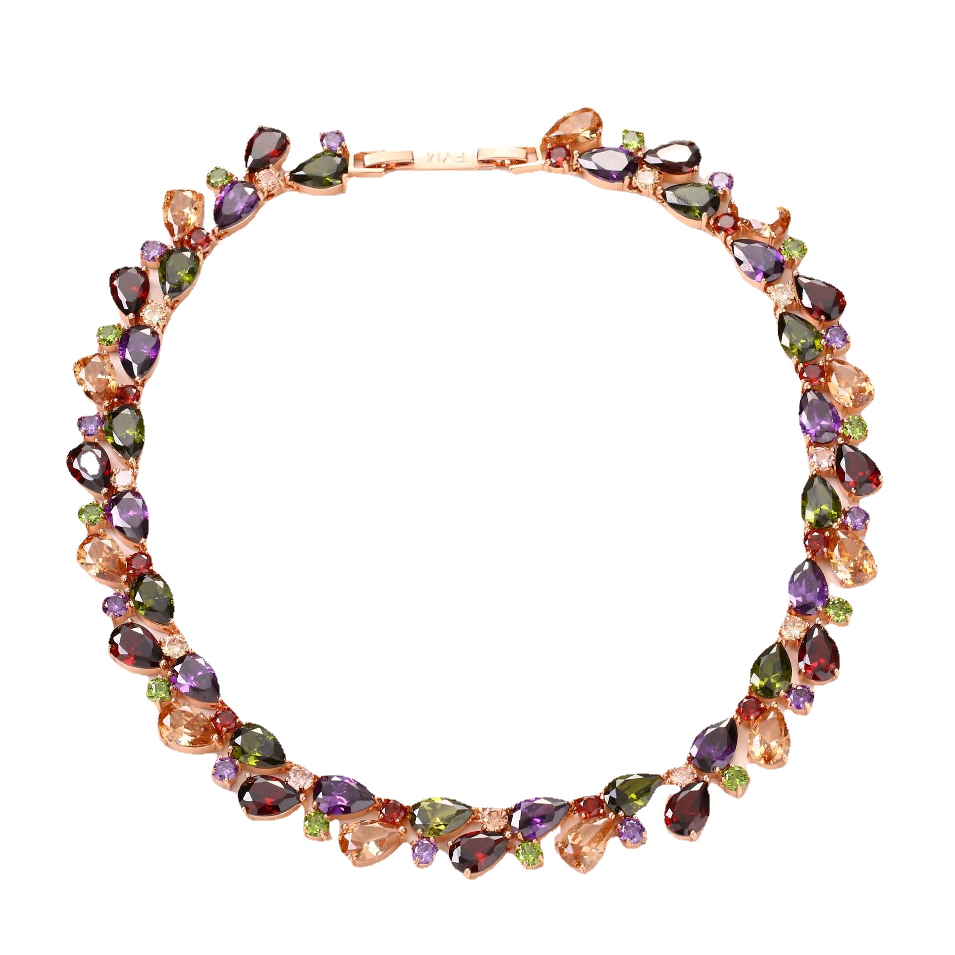 The new AliExpress bestseller, the seven-color zircon Mona Lisa necklace from Europe and America, is available for wholesale by the female manufacturer Item Picture
