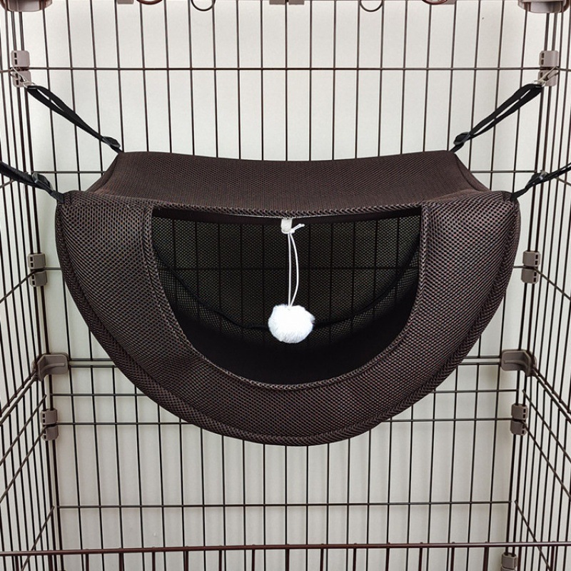 NC Sandwich mesh cat cage Hammock cat nest Summer Breathable mesh fabric sandwich hammock iron cage cat swing cat nest Specification drawing
