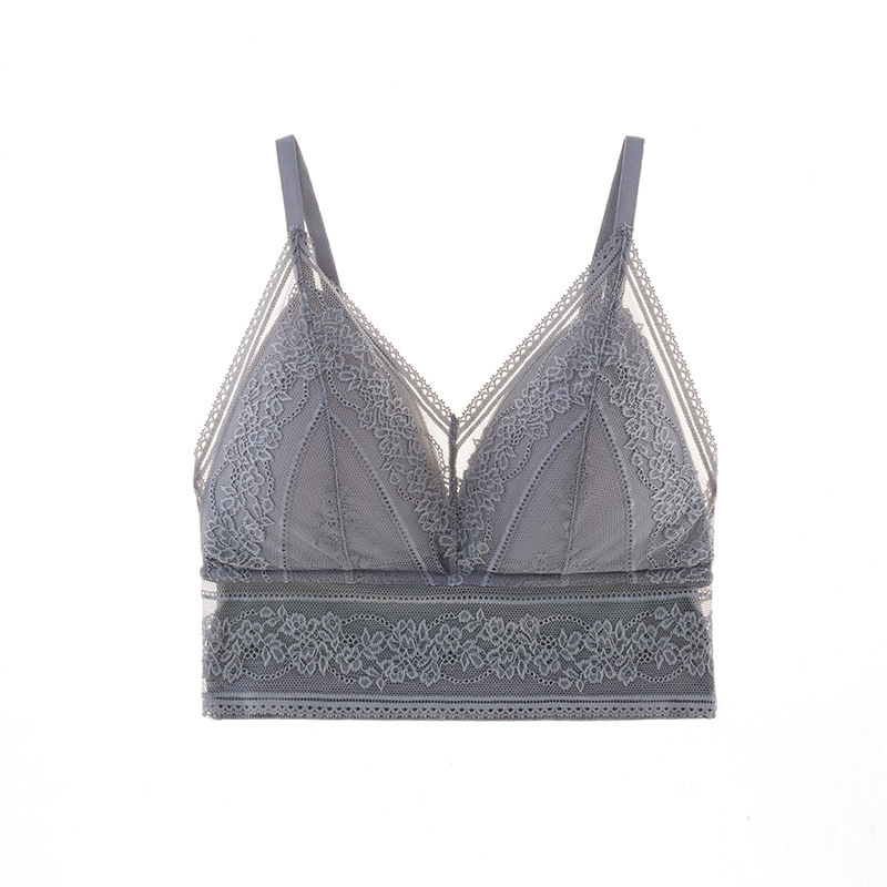 Small Fragrance Fixed Cup Lace Small Tank Top Halter Bra No Underwire Chest Latex Fixed Cup Top Top Girl Item Picture