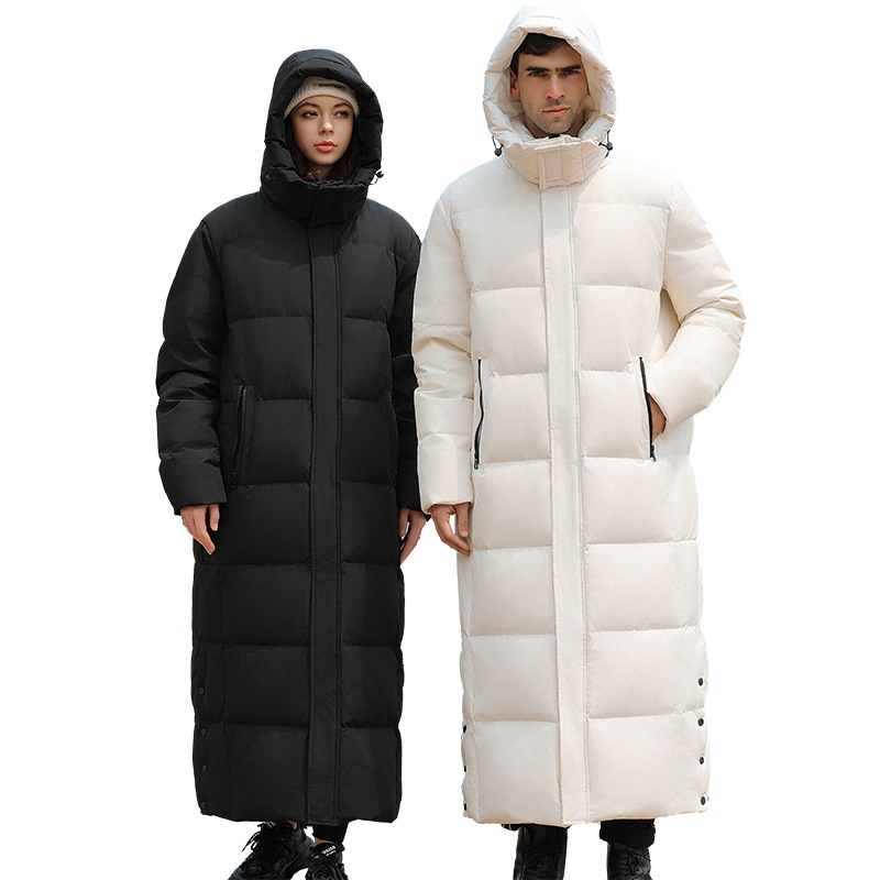 Northeast Harbin cold-proof and warm down jacket for women, super thick, Mohe travel equipment, knee-length overcoat coat for men Item Picture