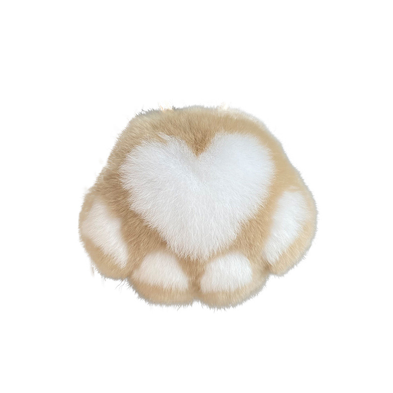 Kitten paw, rex rabbit fur, fur pendant, plush bag pendant, car keychain accessory, cute girl Item Picture