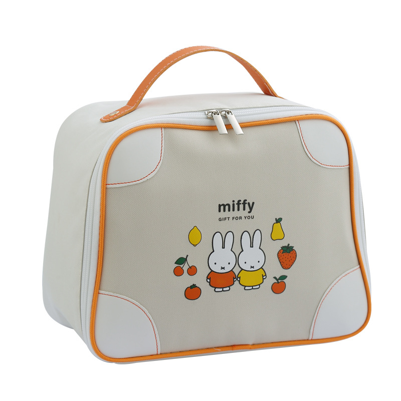INS Miffy lunch box, insulated bag, hand-held outdoor picnic bag, student and office worker portable dinner plate and bento bag Item Picture