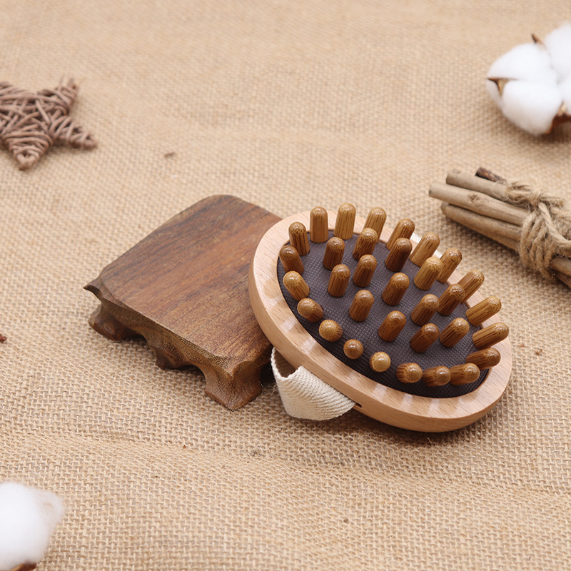 New Beech Air Cushion Meridian Massage Brush Wood Multi-Contact Convex Point Air Bag Manual Acupoint Meridian Brush details Picture