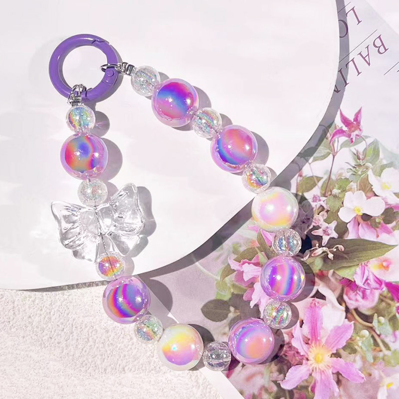 Colorful Shell Candy Color Wings Love Beaded Mobile Phone Chain Handbag Jewelry Pendant Key Pendant details Picture