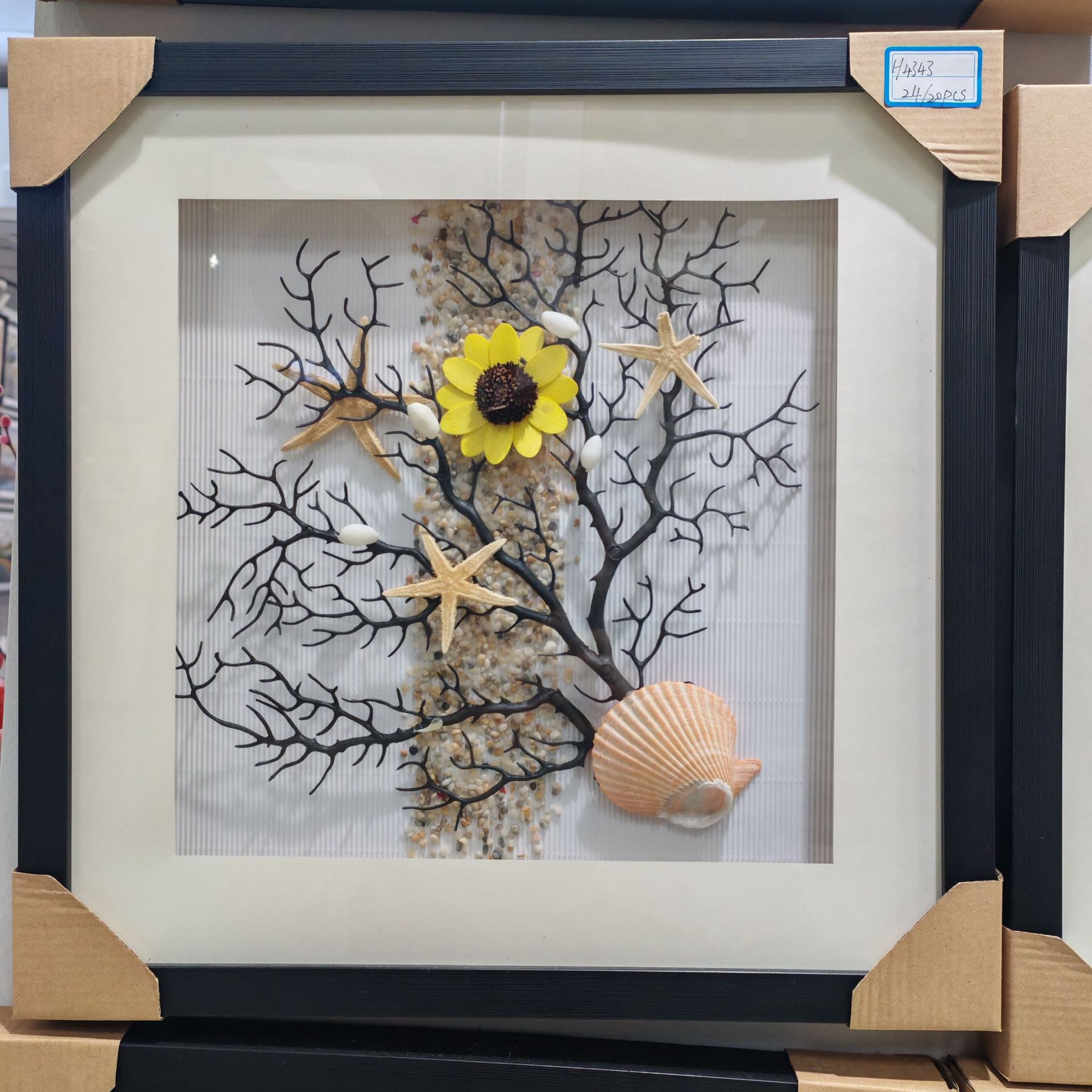 跨境外贸海洋系列海树干花相框正方形手工装饰画款式多 尺寸42*42