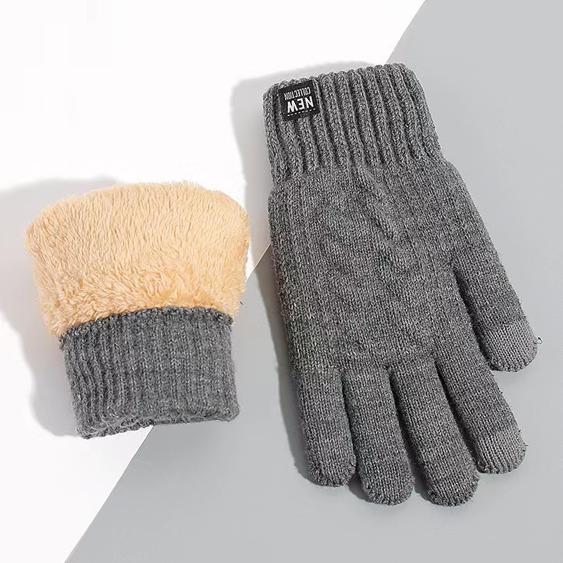 Wholesale of winter knitted warm touch screen cold-proof double-layer fleece gloves for men and women, Korean version cycling couple style for men Application Scenario