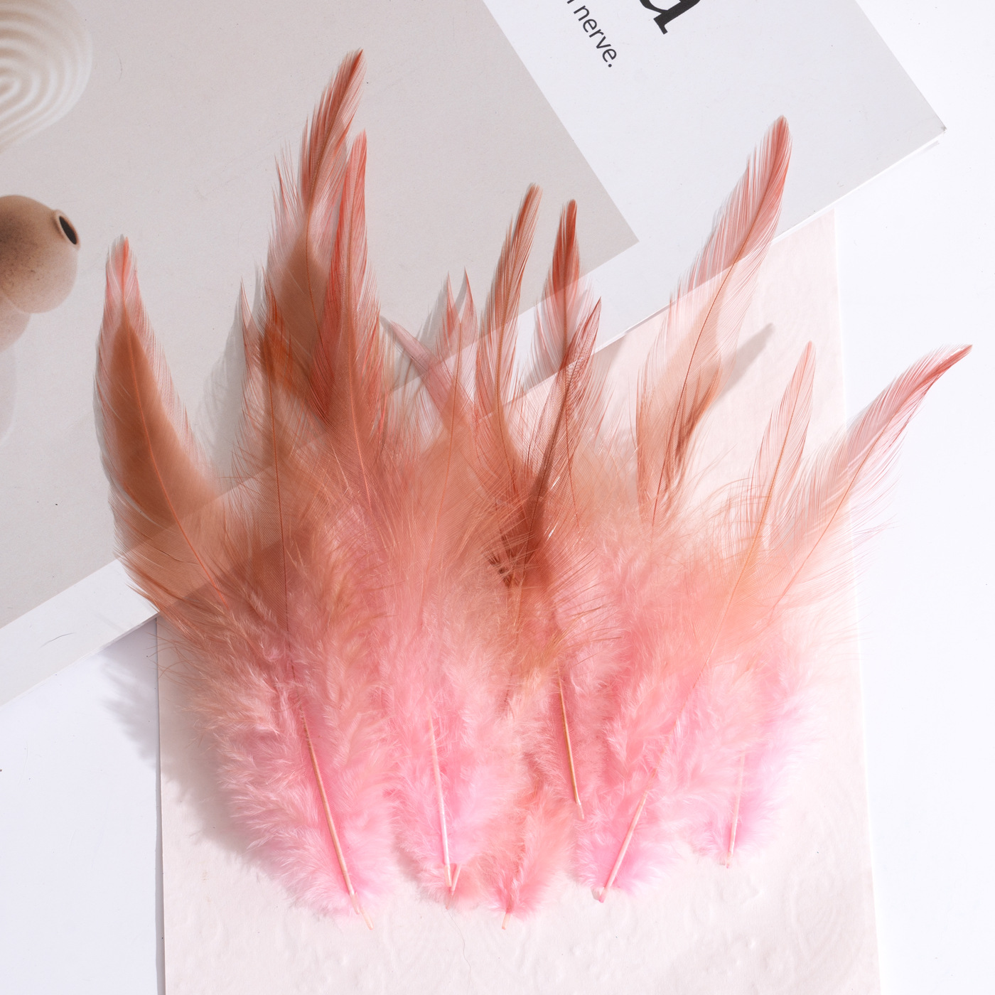 羽毛批发10-15彩色红尖野鸡毛逗猫棒diy猫玩具配件工艺品装饰材料详情15