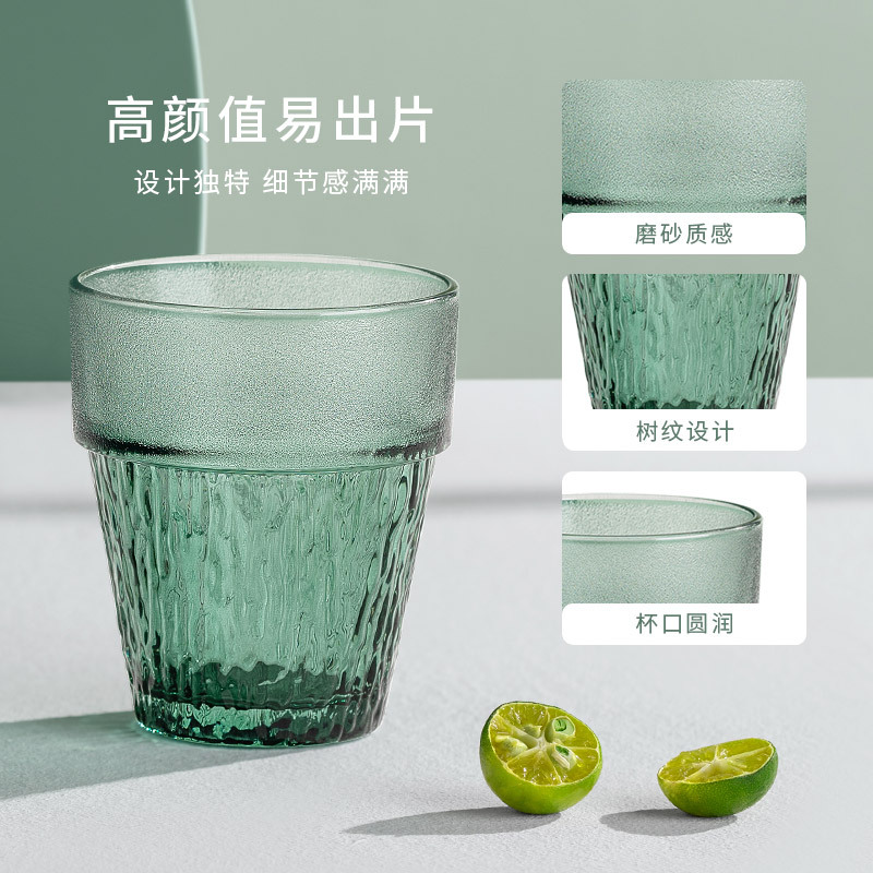Bailekou Summer Viewing Stackable Cup, high appearance level, creative stackable cup, glass cup, hammer-patterned water cup, household gift Application Scenario