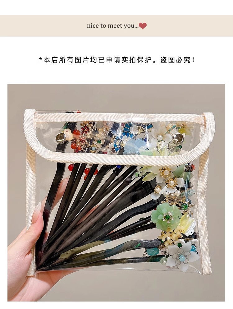 新中式古风花朵发簪现代高级感簪子女头盘发发钗汉服步摇木簪头饰详情13