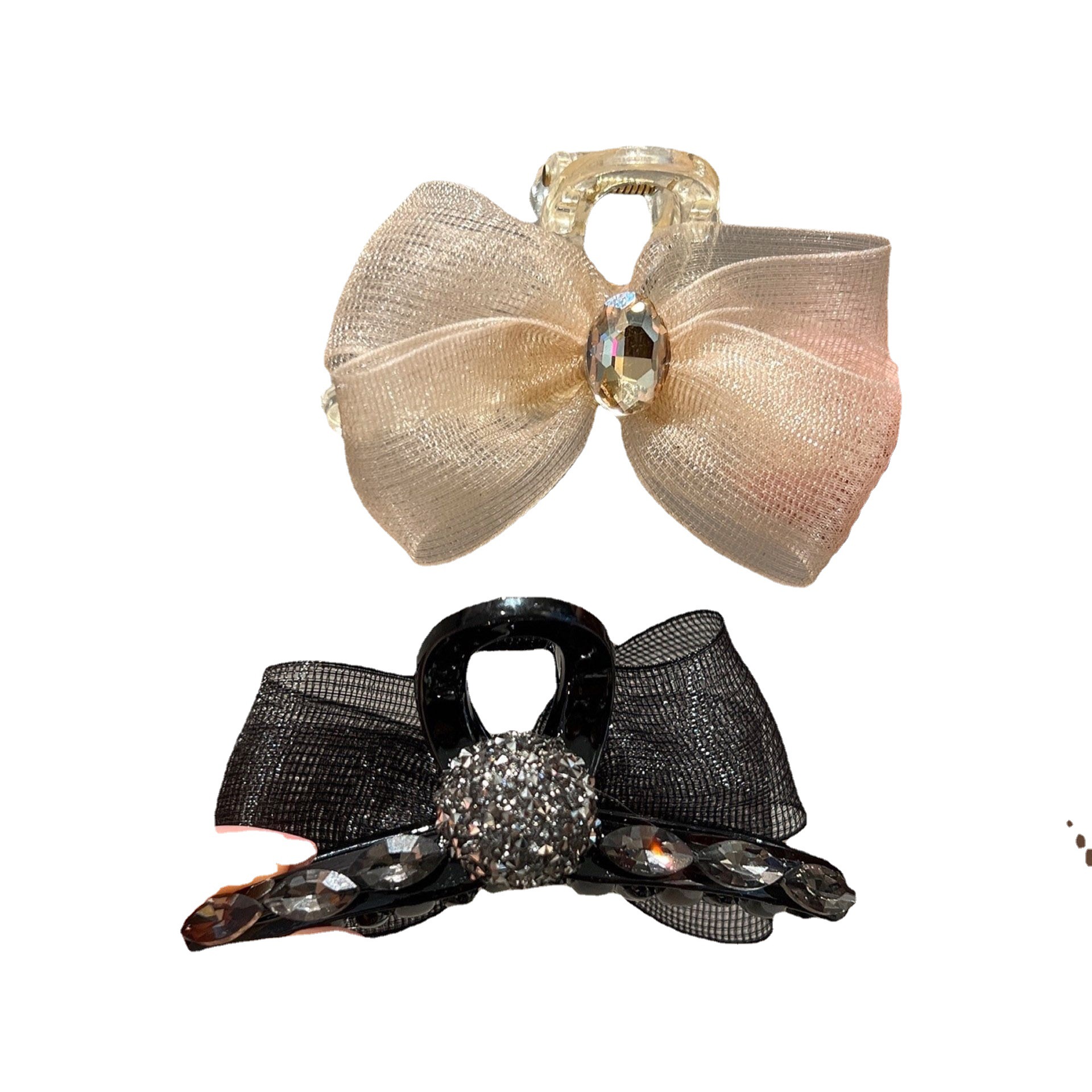 Premium sense strass temperamento grip clip ab doble cara malla lazo flequilla clip lateral brocha clip de pelo red de malla mujer Item Picture